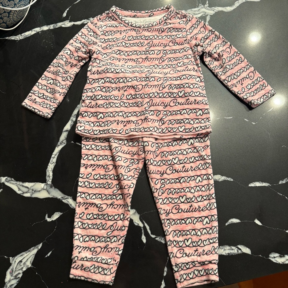 Juicy Couture Heart Print Pink Pajama Set
